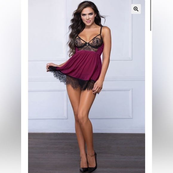 Victoria's Secret Other - 7 ‘Til Midnight NWT mesh babydoll underwire teddy lingerie nightgown sex…